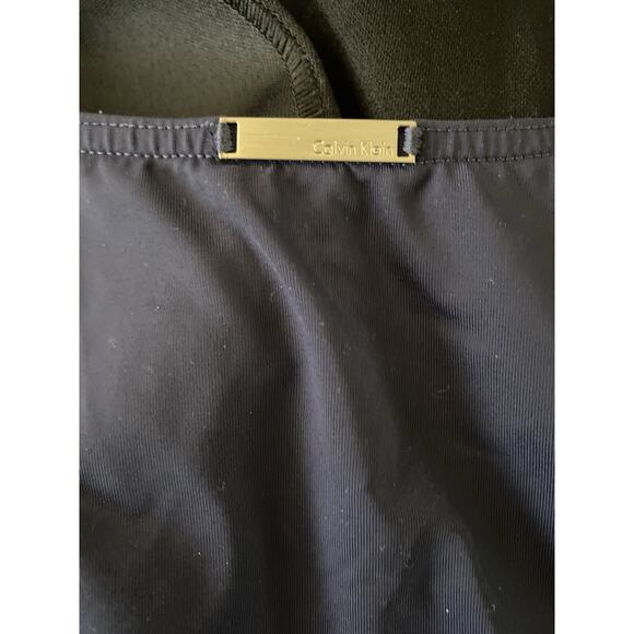 Calvin Klein Ruched One Piece Swimsuit Tummy Control Shaping Square Neck Size 14 - Picture 4 of 6